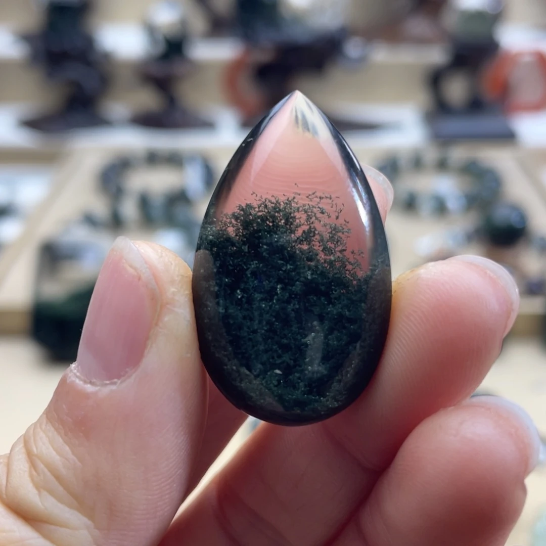 水晶颈饰未镶嵌绿幽灵聚宝盆水滴