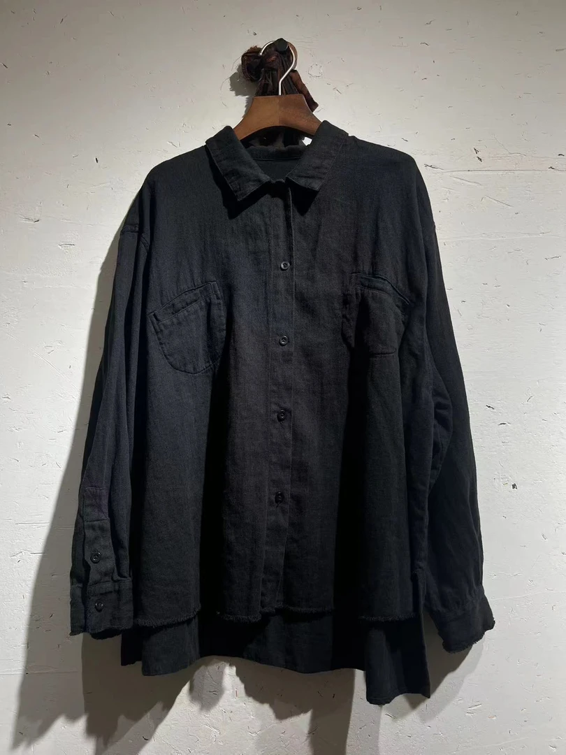 衣路走来38864舒适百搭翻领长袖衬衫