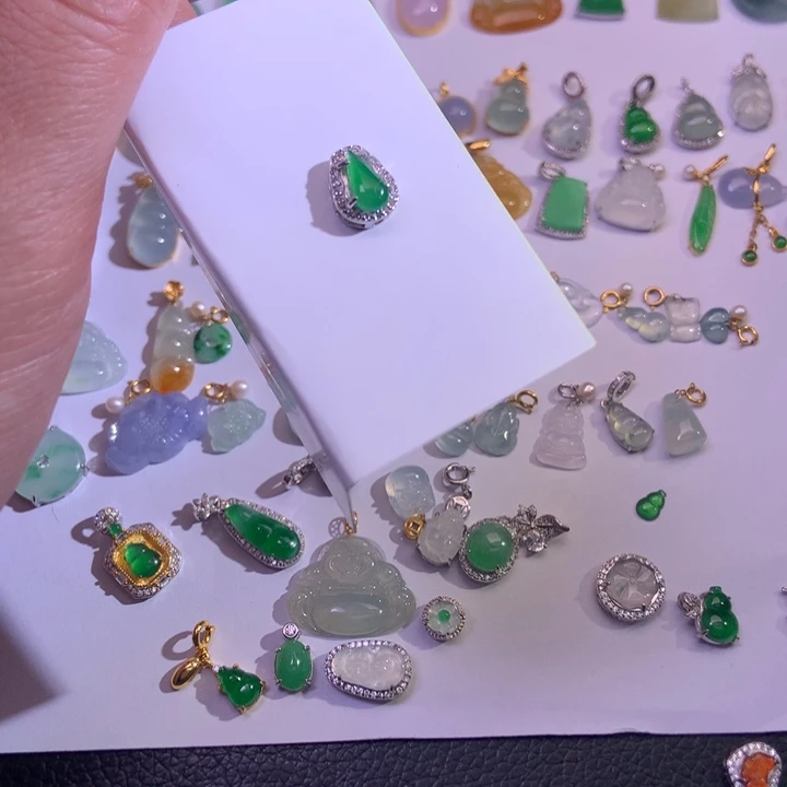 翡翠银S925镶嵌颈饰