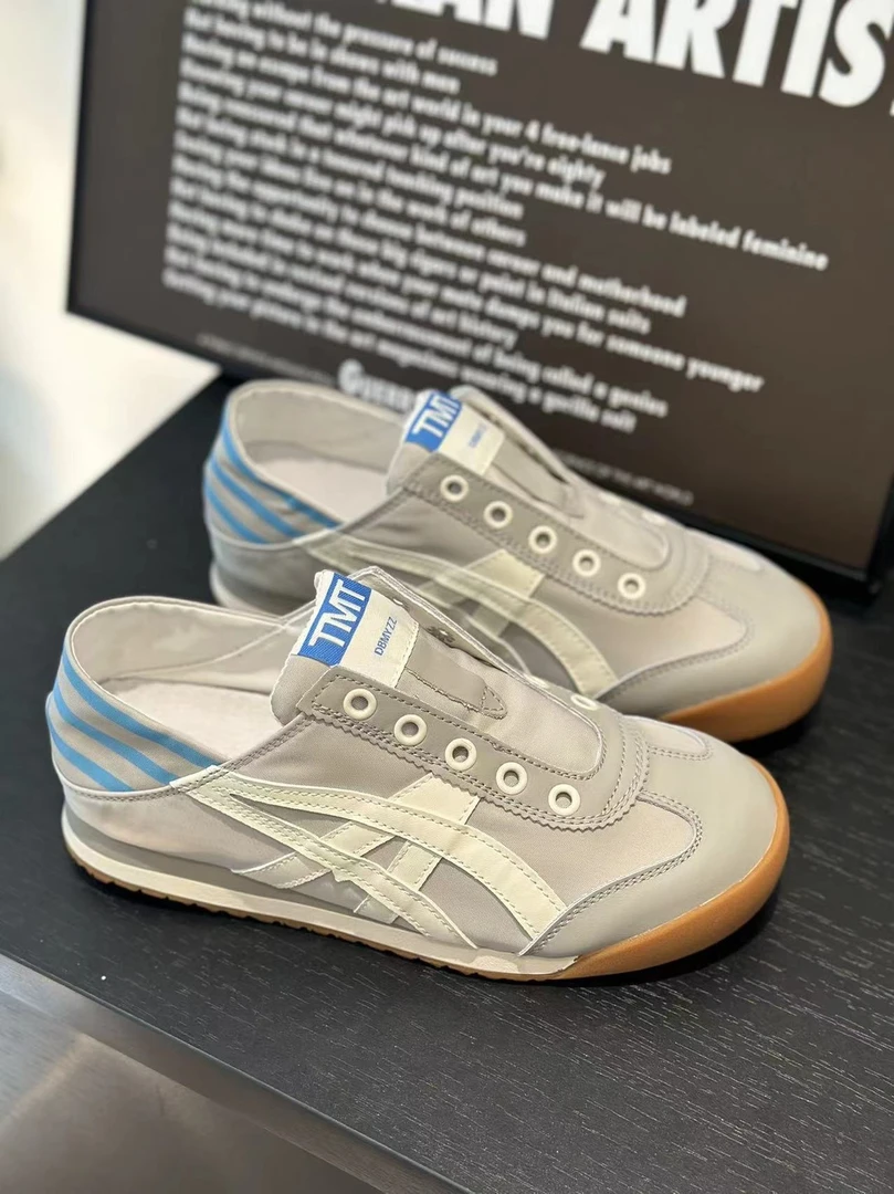 5009牛皮版~可踩跟一脚蹬两穿懒人阿甘德训鞋新款厚底休闲板鞋A10