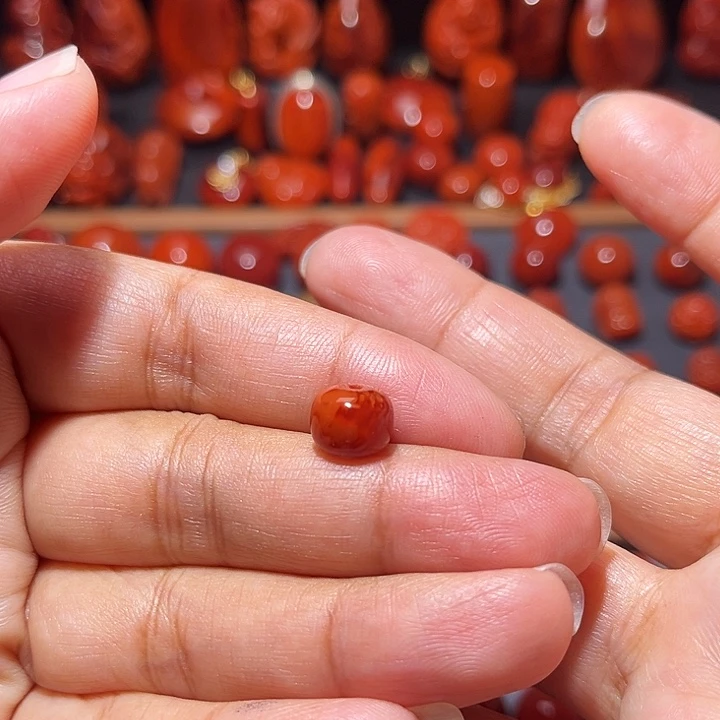 南红玛瑙未镶嵌配饰火焰纹老型9mm