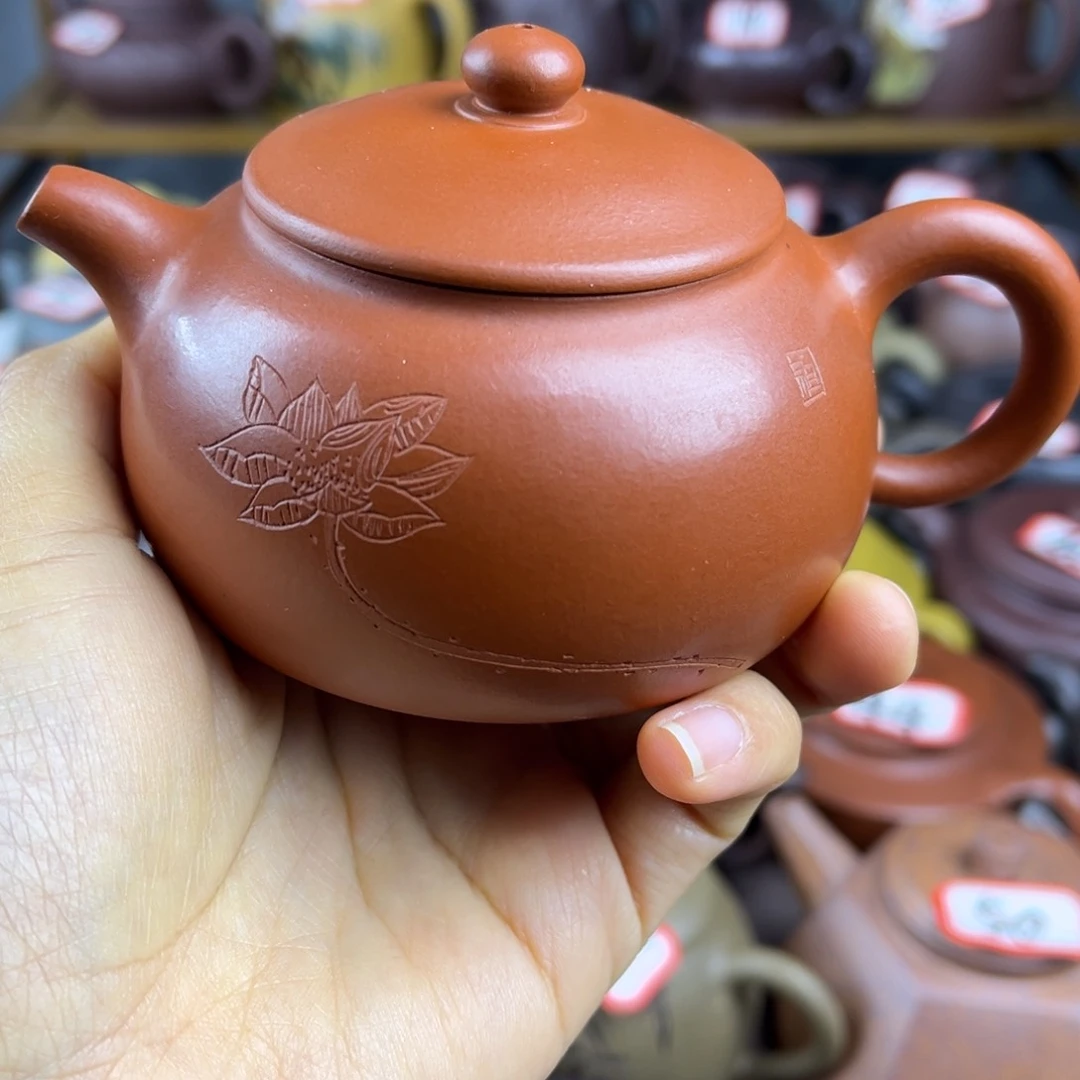 紫砂茶壶宜兴紫砂壶微瑕晃盖花泥