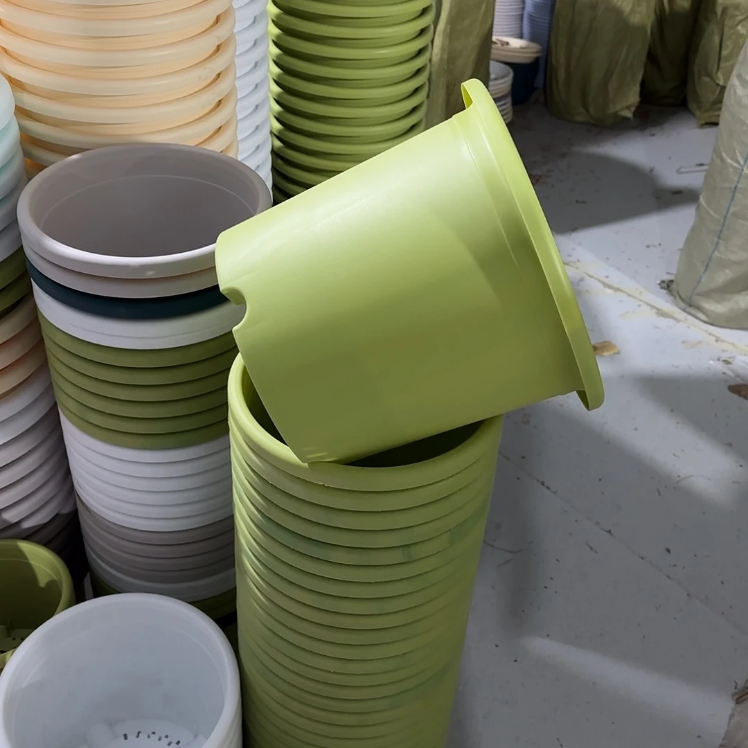 微瑕花盆2号果绿5，米黄5无托