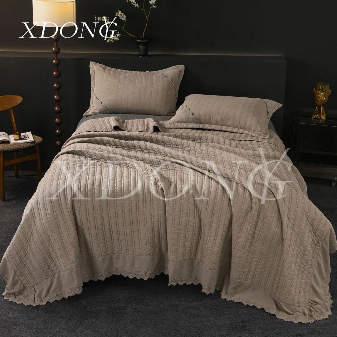 XDONGY（冬云家纺）高奢230*250精梳棉 竹生 棕色 三件套