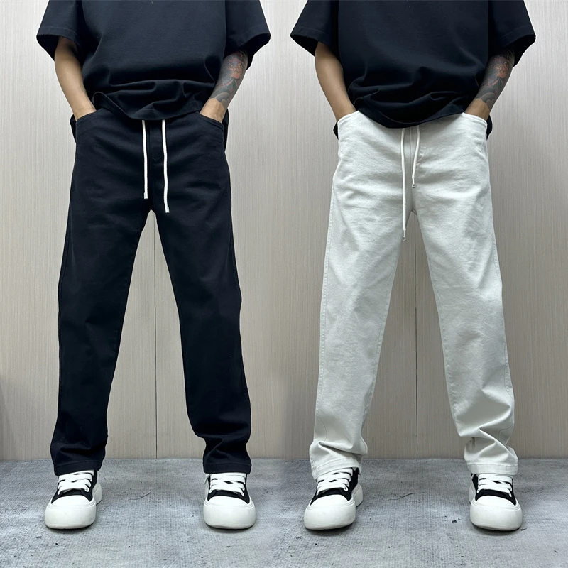 昊Studio秋季男士百搭男休闲直筒百搭高街男式潮流长裤纯色休闲裤