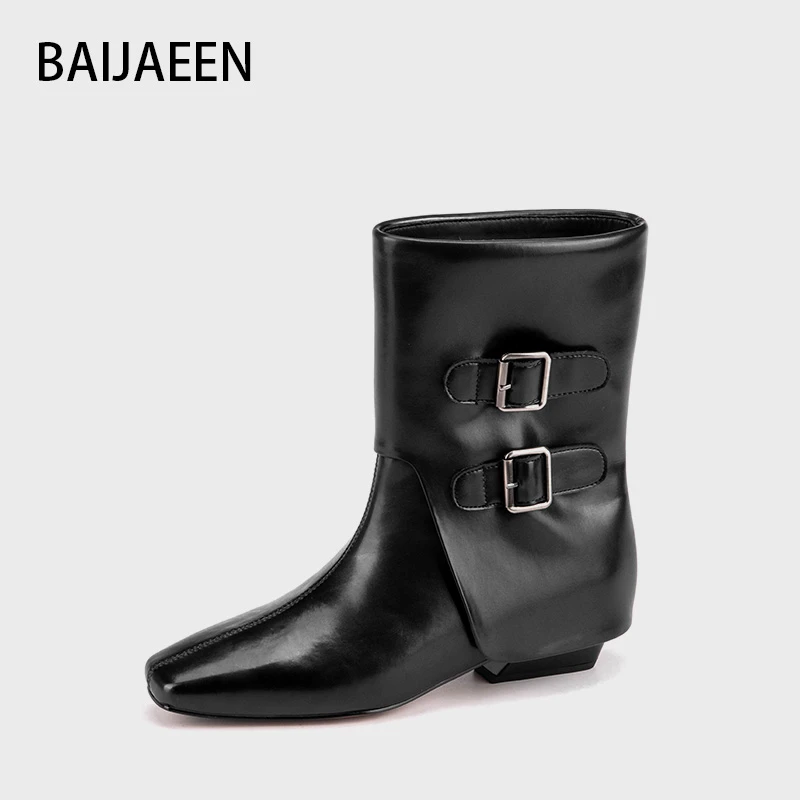 BAI JAEEN百加好新款9988016法式时尚低跟短靴B