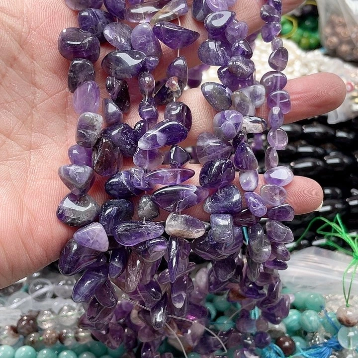 玛瑙/玉髓珠宝半成品合金一条紫水晶