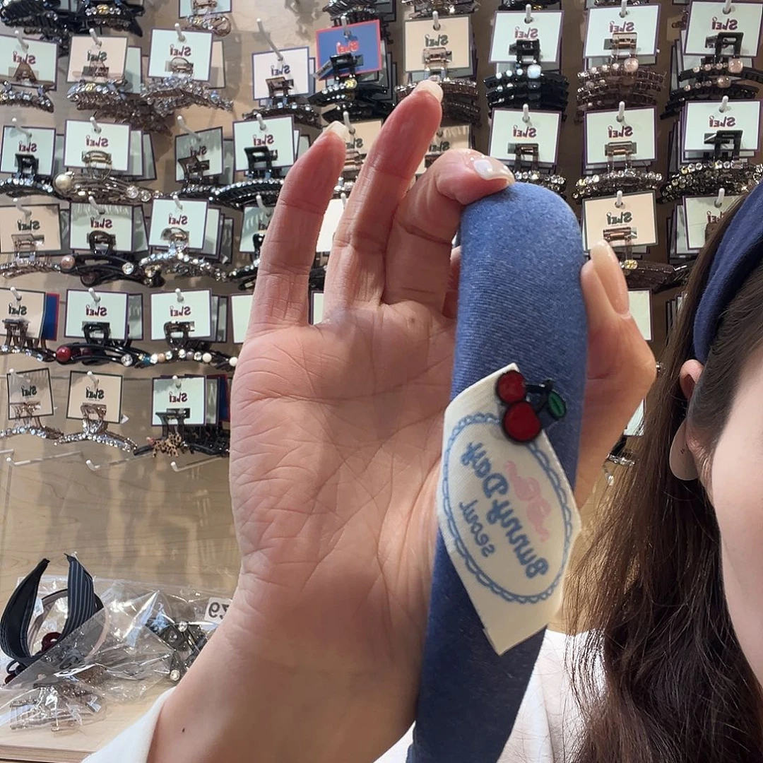 布艺非金属樱桃牛仔发箍