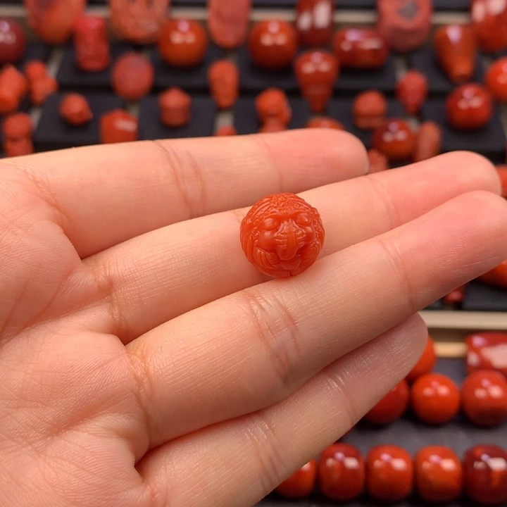 南红玛瑙未镶嵌象神圆珠13MM+