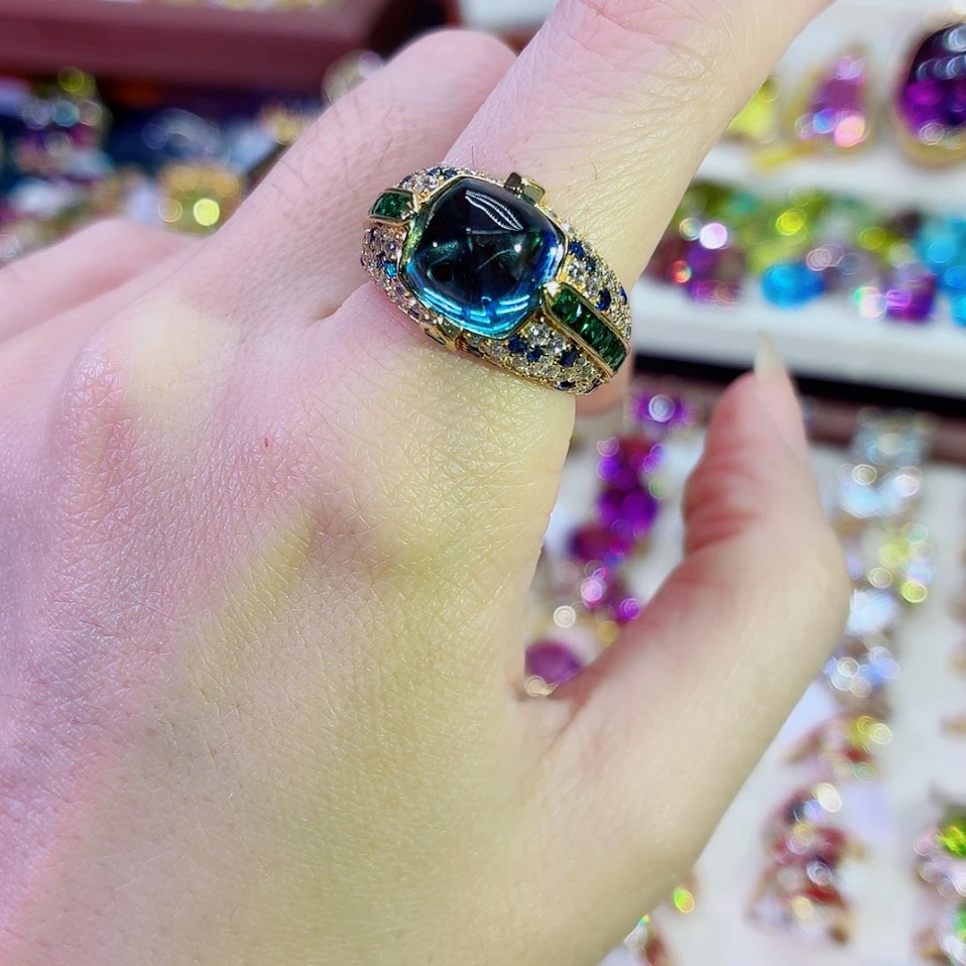 .***.托帕石银S925镶嵌戒指