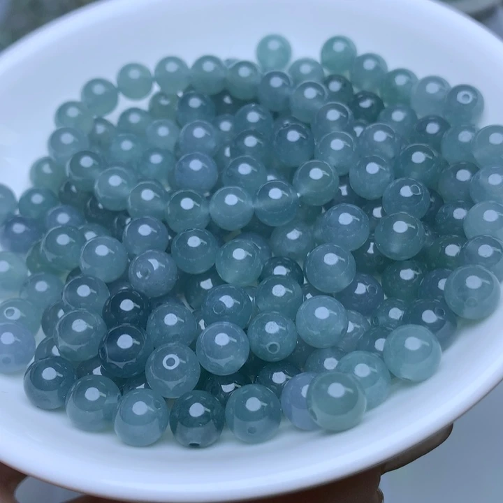 翡翠散珠卡6.8冰透蓝水10个