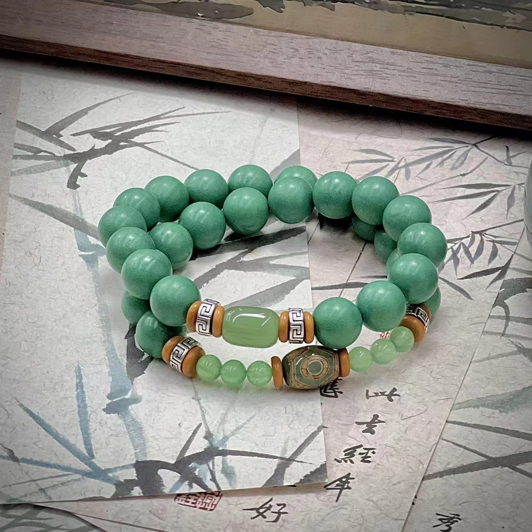 【芳华天青色双圈】古法合香珠