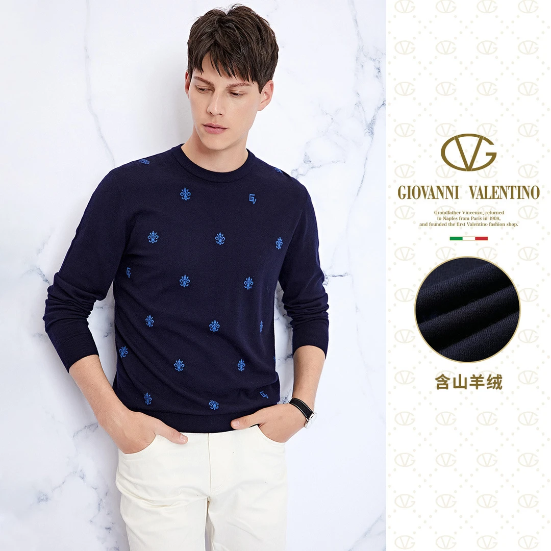 秋季新款休闲圆领男士针织衫A07110011