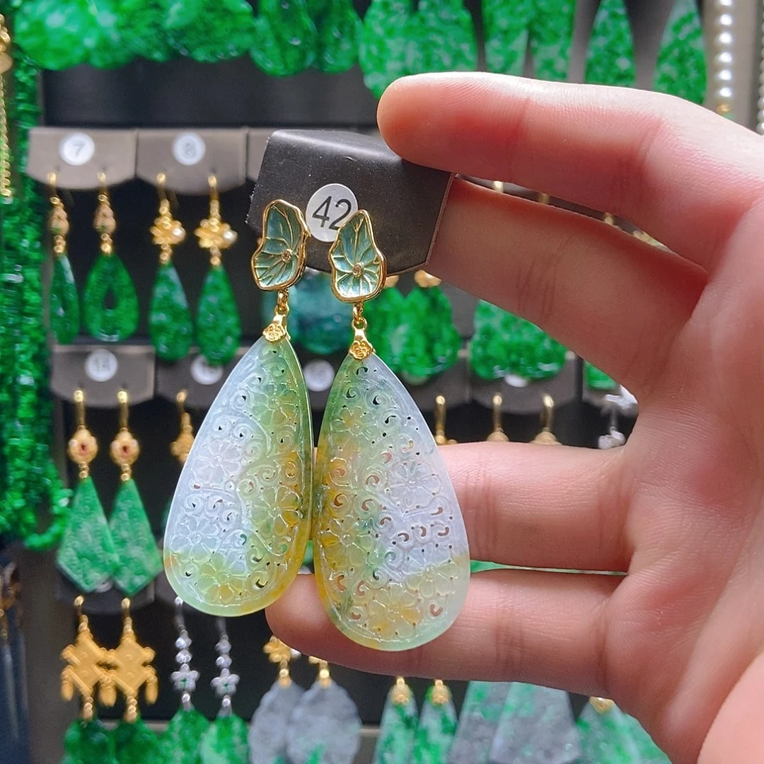 翡翠未镶嵌耳饰翡翠