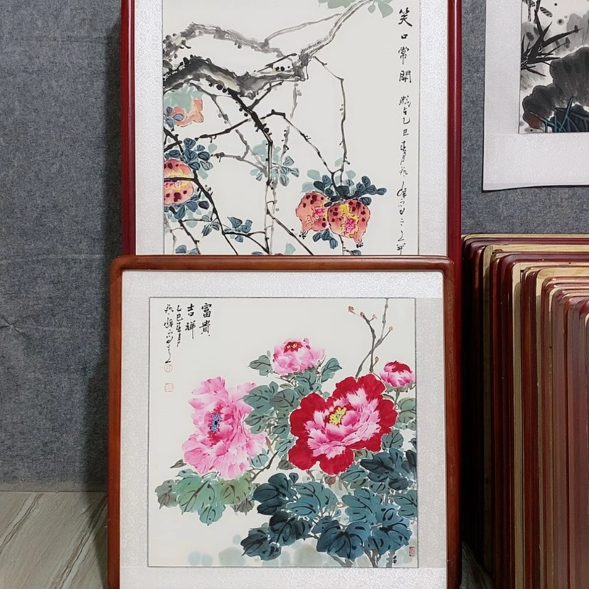 【闪购商品】国画厚***。书画作品带框65×65厘米
