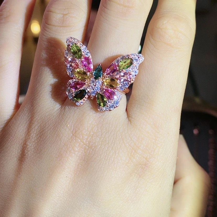 【闪购商品】银S925镶嵌戒指碧玺