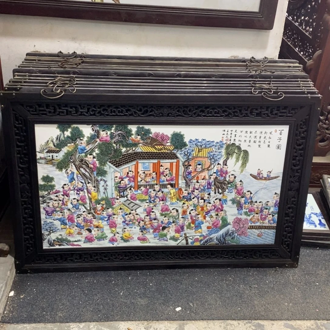 瓷片1.2*76*1景德镇瓷板画柴窑烧制