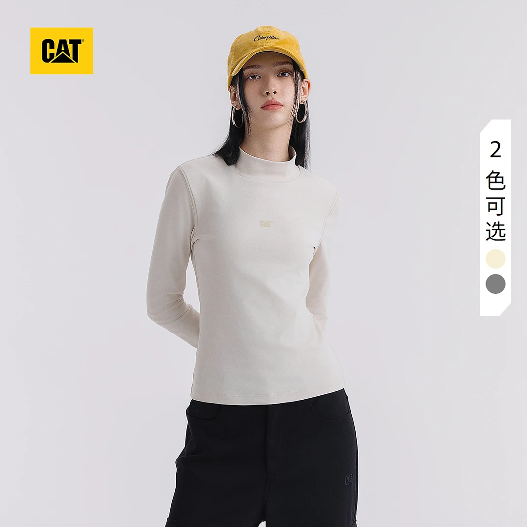 CAT卡特25春夏新品女户外工装风修身半高领长袖T恤CO1TSW1W641