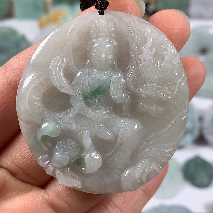 翡翠未镶嵌颈饰玉龙观音福利