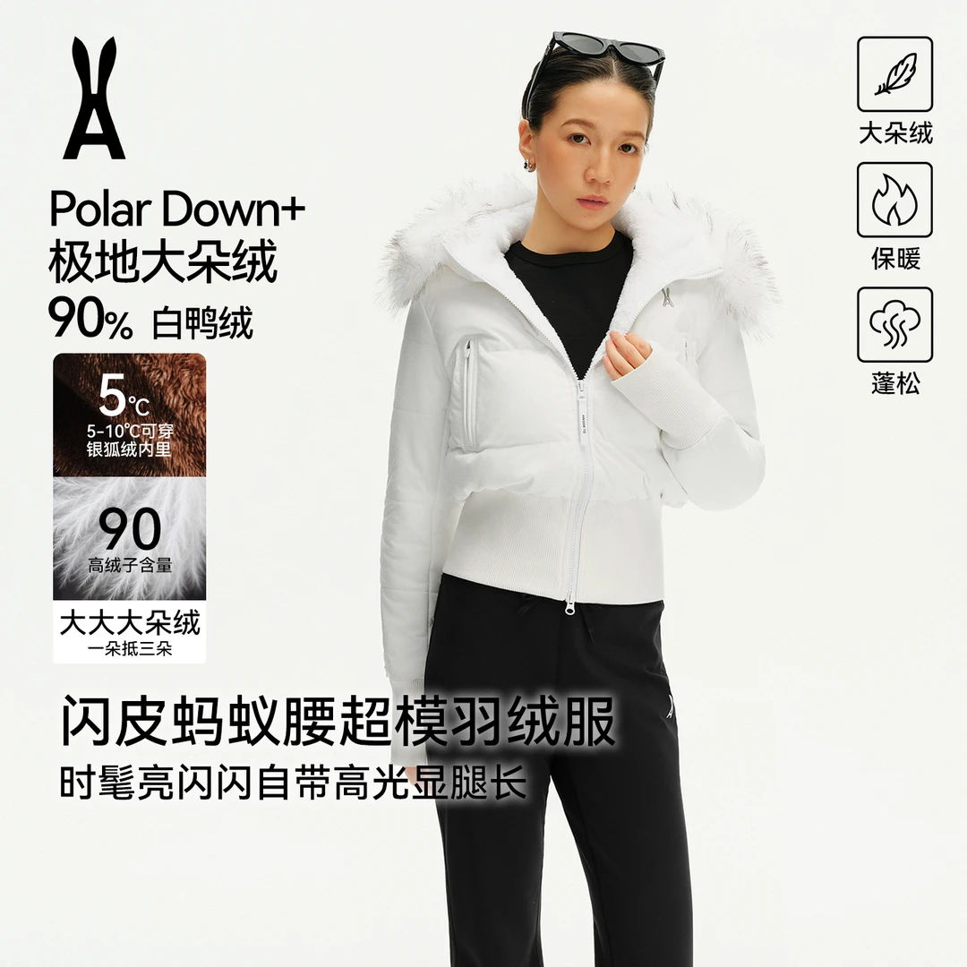 【蚂蚁腰2.0羽绒服】biubiu亮闪闪 曲线修身银狐绒大毛领保暖羽绒服