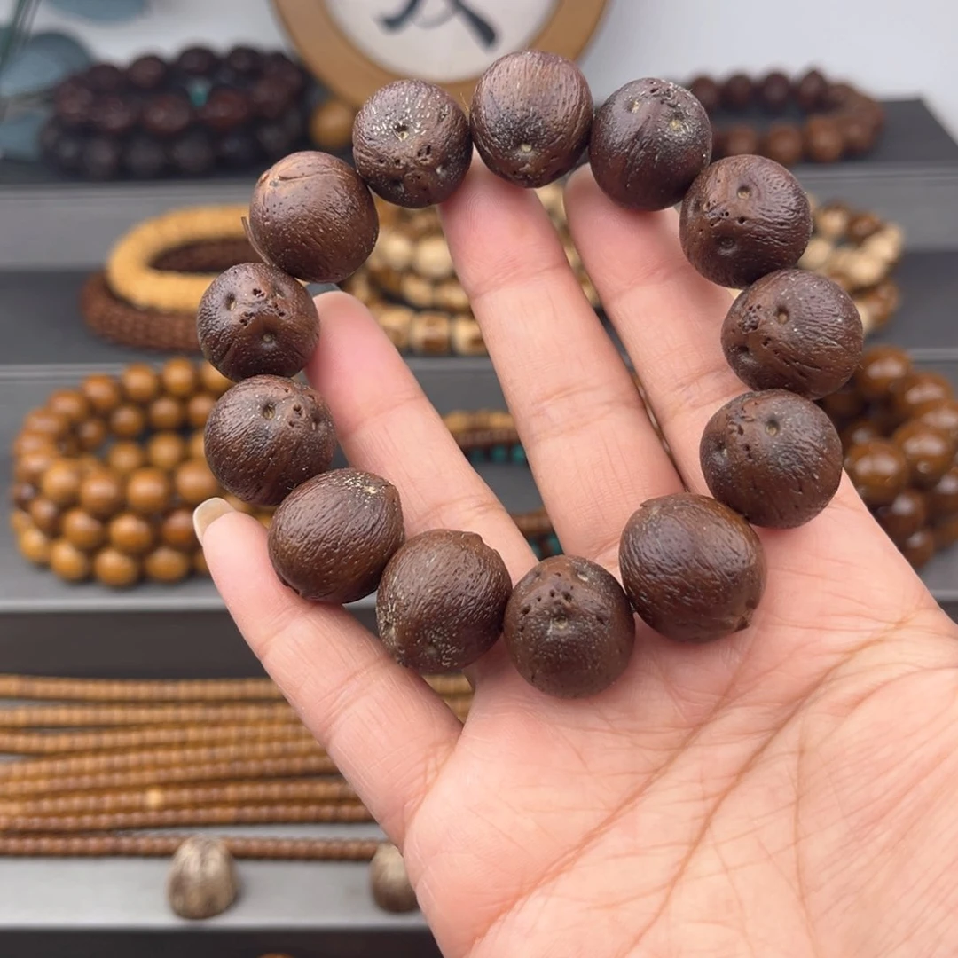 紫金鼠手串原皮前鼠后猫正圆17
