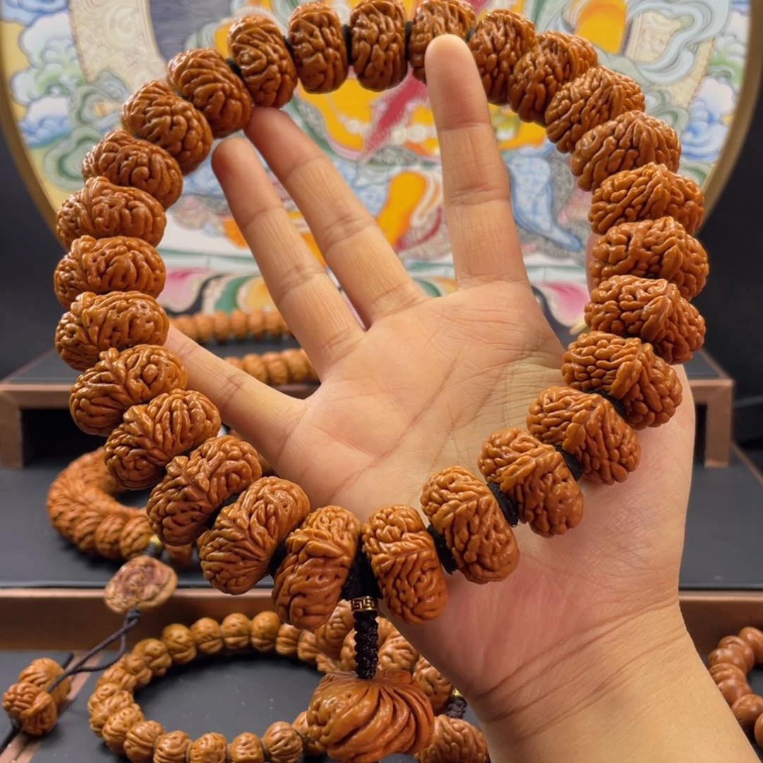 桃核手串突***静27尺寸五爪金龙