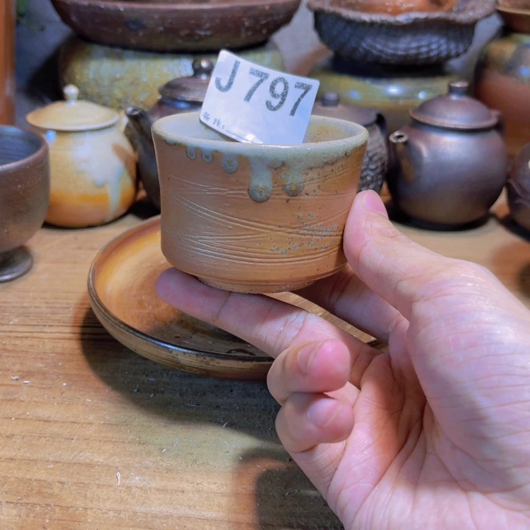 纯手工制作工艺（柴烧）裸烧纯手工制作柴烧杯797