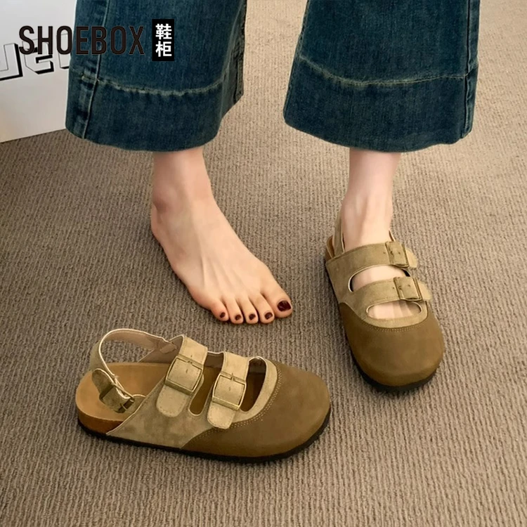 达芙妮旗下复古厚底罗马凉鞋女新款夏季女鞋子百搭超火勃肯凉拖