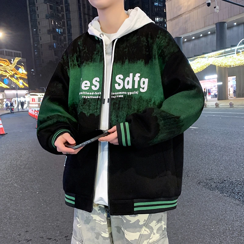 春秋季新款青少年男外套帅气潮流宽松百搭休闲开衫学生棒球服夹克