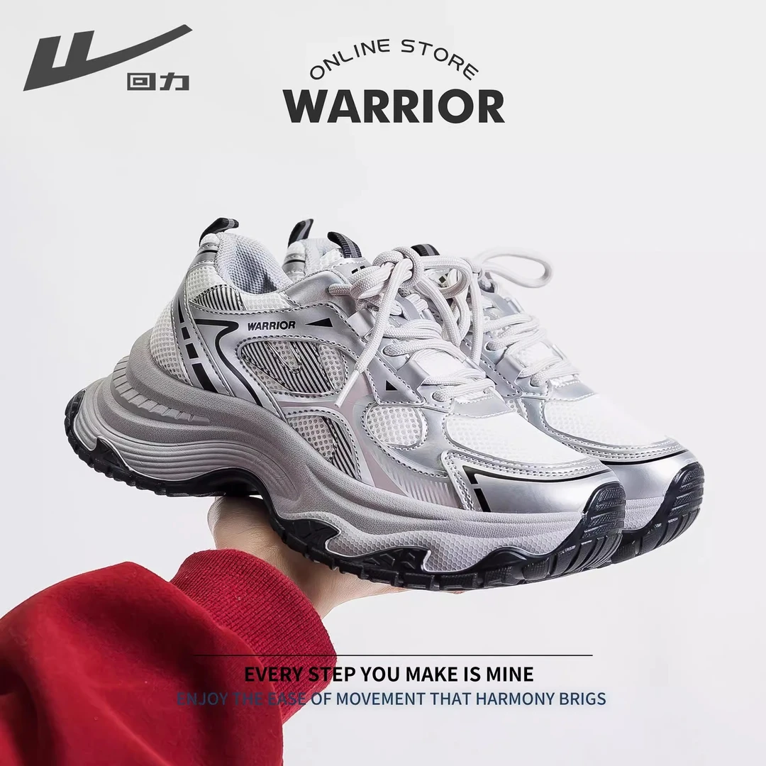 回力女鞋老爹鞋2025年夏季新款休闲百搭厚底增高透气网面运动鞋子