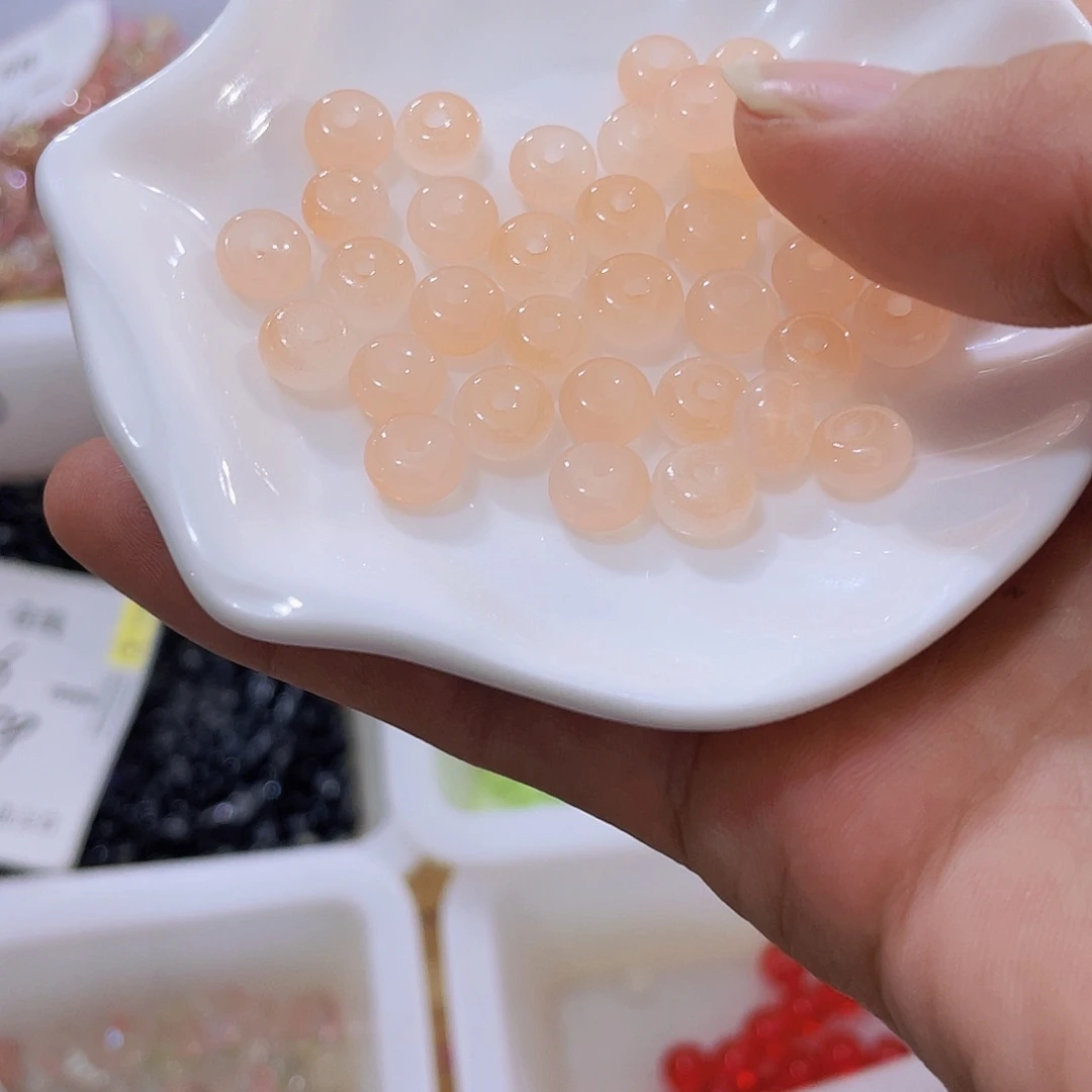 琉璃非金属珠珠算盘橙色100颗
