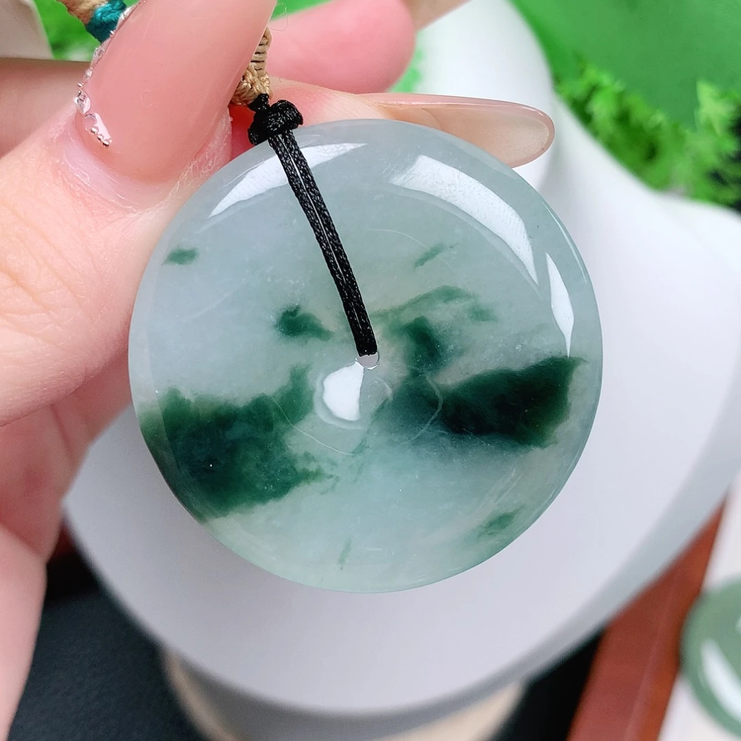 翡翠未镶嵌颈饰平安38.6-5.7