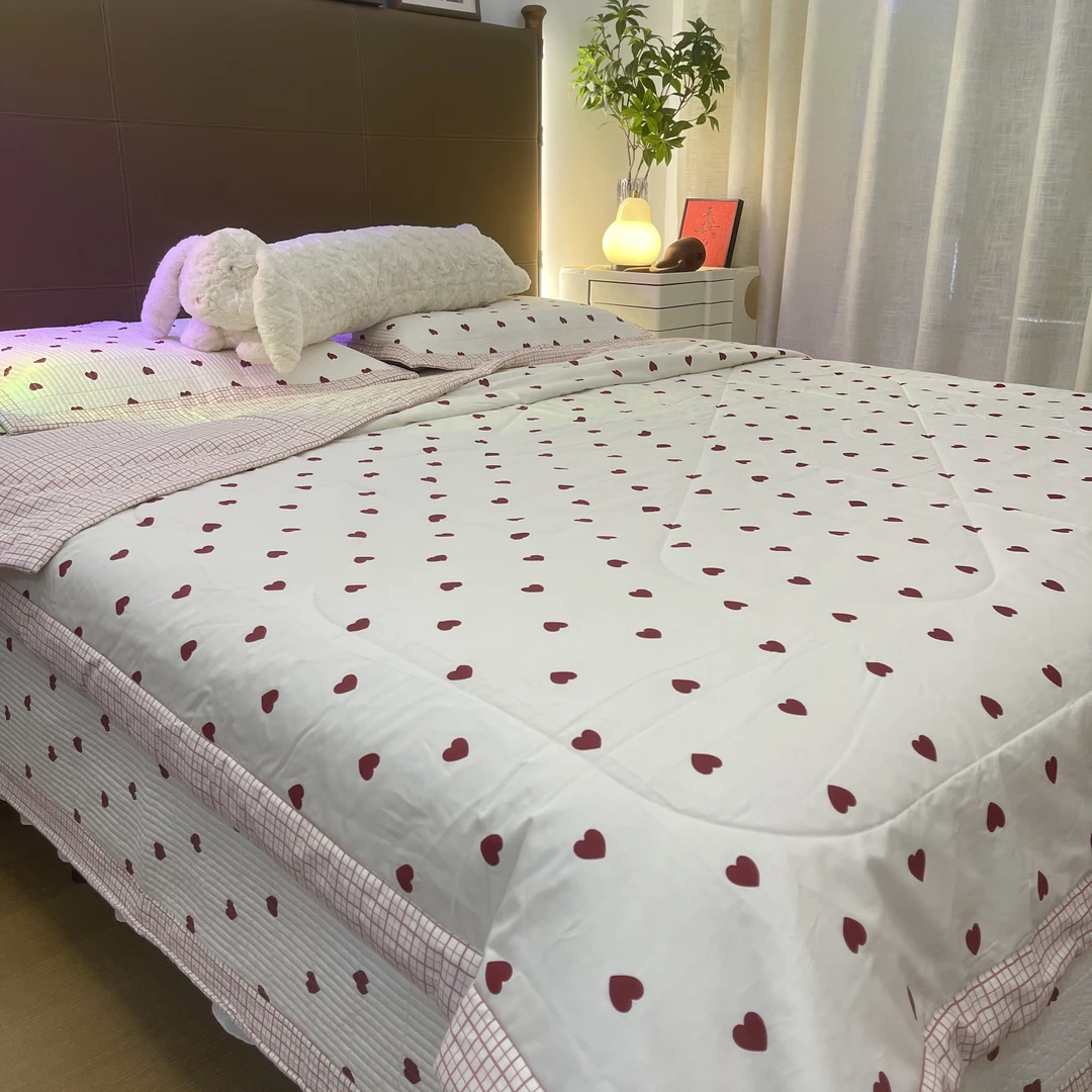 畅姐推荐【心相映/大包边床盖】全棉四季款印花床盖三件套