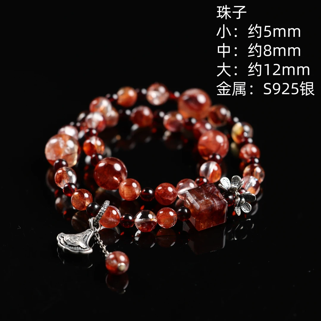 "元素"严选精品水晶红胶花手串（多样性发其一）