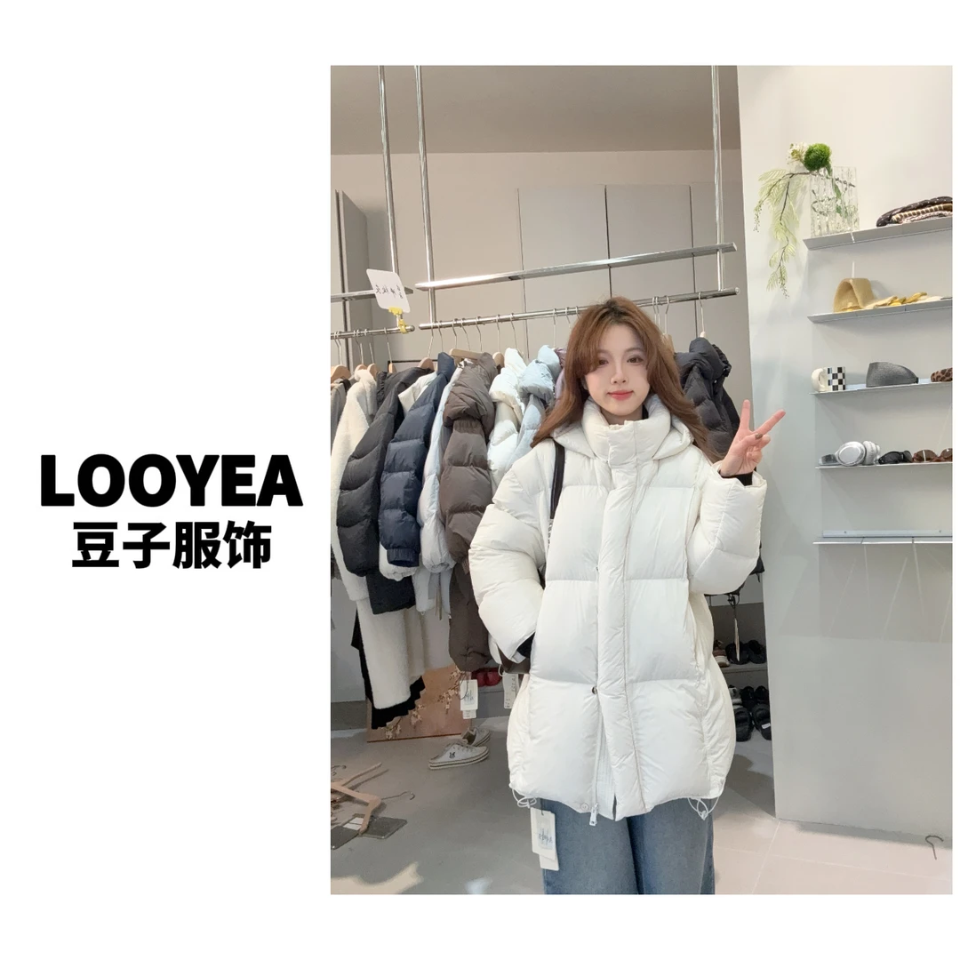 【百支寒】豆子 冬季新款90白鸭绒长款休闲加厚羽绒服 B815