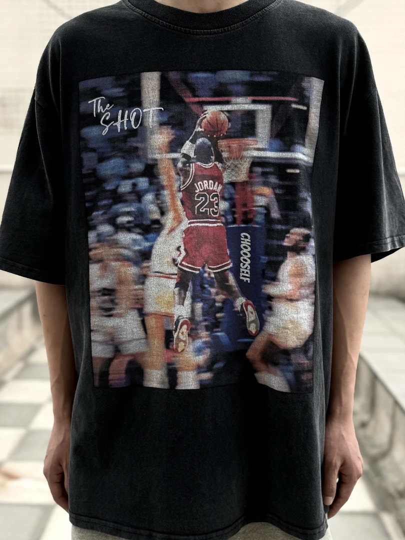 巴家夏季美式复古西海岸嘻哈重磅做旧洗水高街潮男短袖T恤vintage