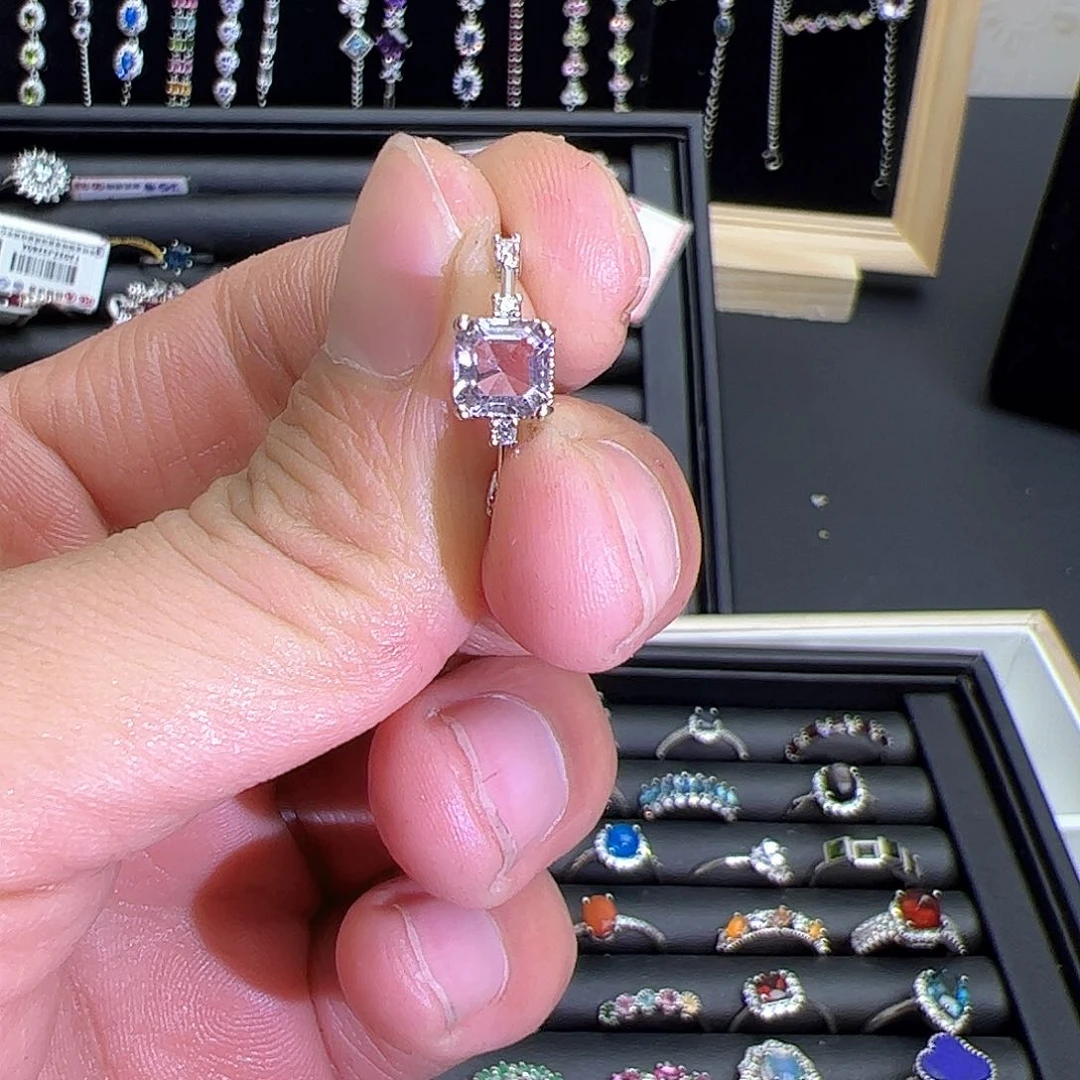 紫晶珠宝半成品银S925镶嵌