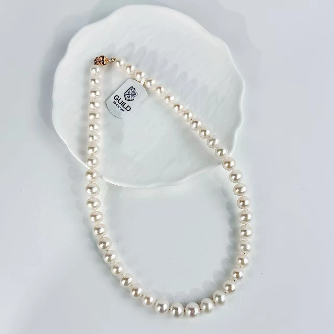 【白瑜阁甄选】无核维纳斯淡水珍珠项链14K金8-10mm