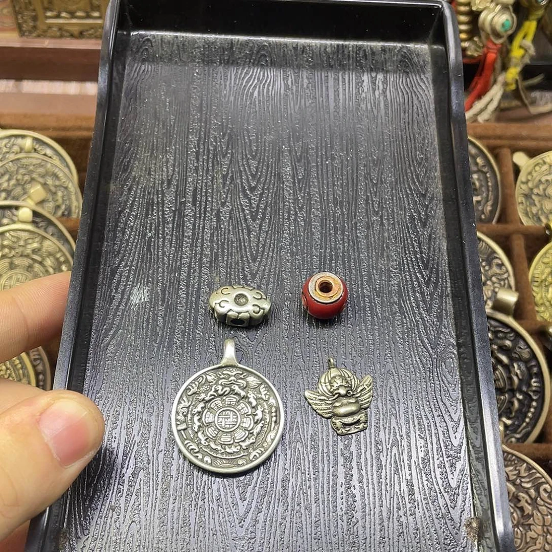 纯银麟甲熊九宫八卦牌迷你