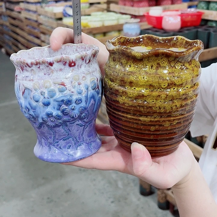 有孔，凑10元包邮陶瓷花盆发货！