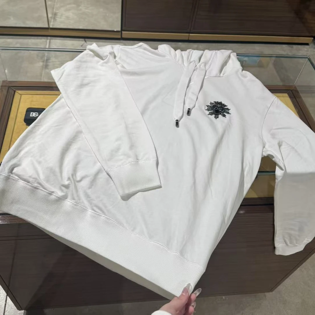 全新未使用D…G白色薄款连帽卫衣男士