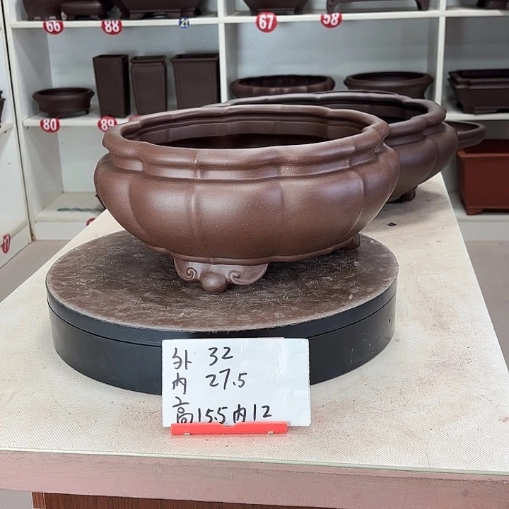 上***人花盆紫砂莲台观心小