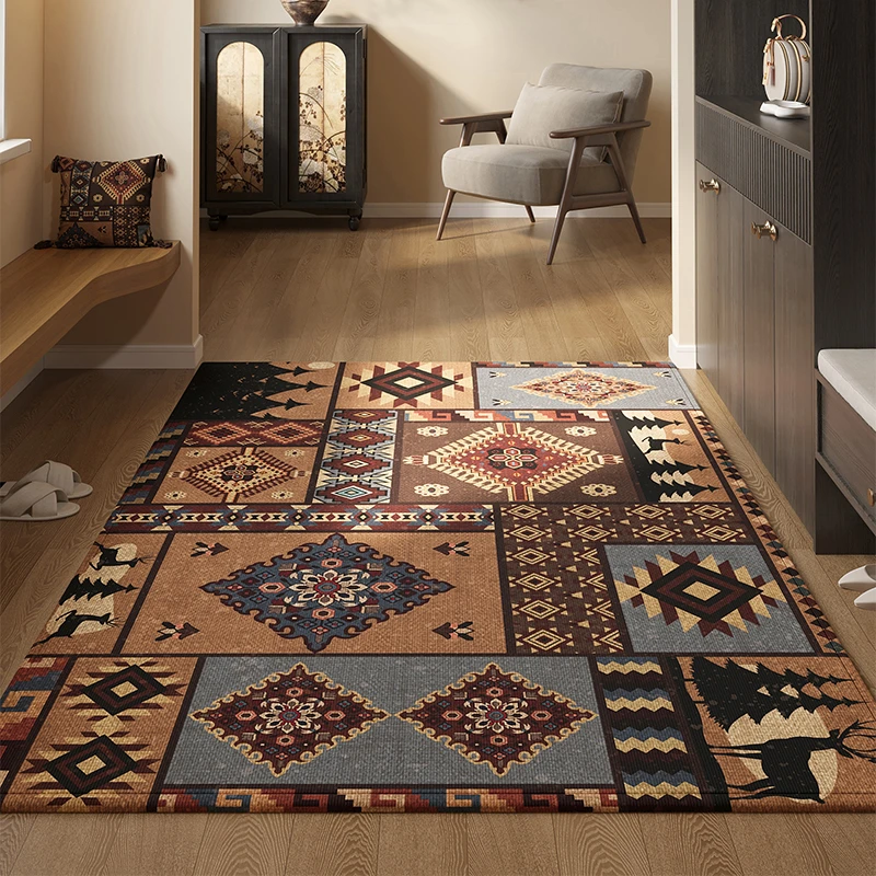 入户门地垫美式复古大门口防滑脚垫家用玄关门垫耐脏除尘进门地毯