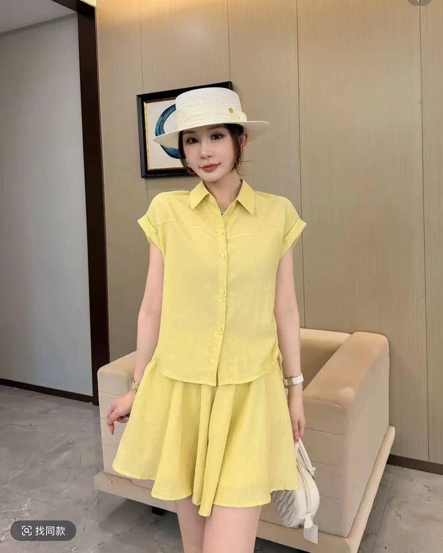 8781#超火夏装一整套巨好看裤裙夏穿搭大方得体两件套（衣52裤38）