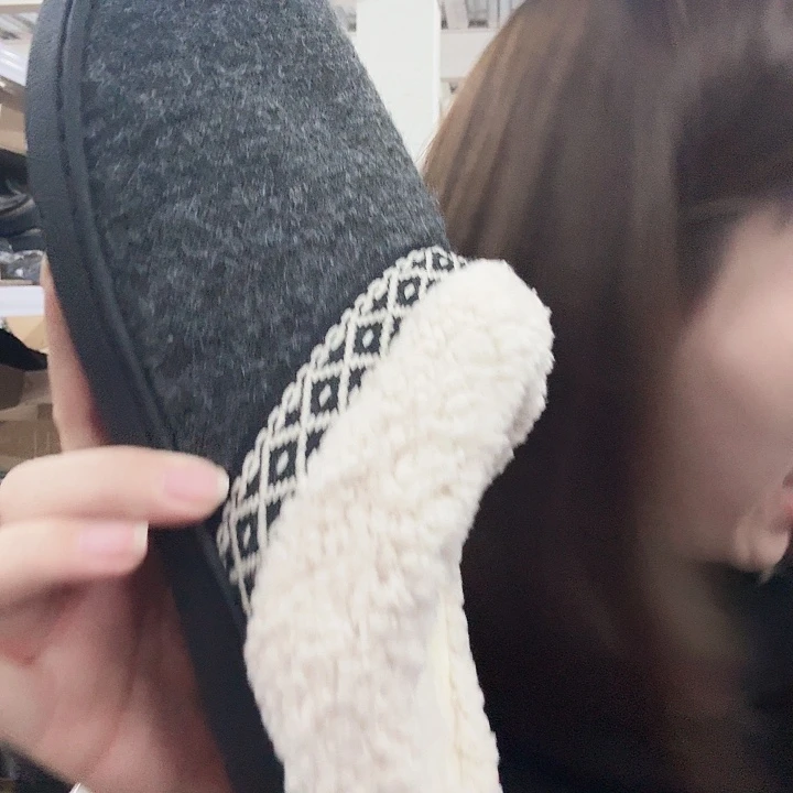 深灰色民族风男女同款棉拖40码