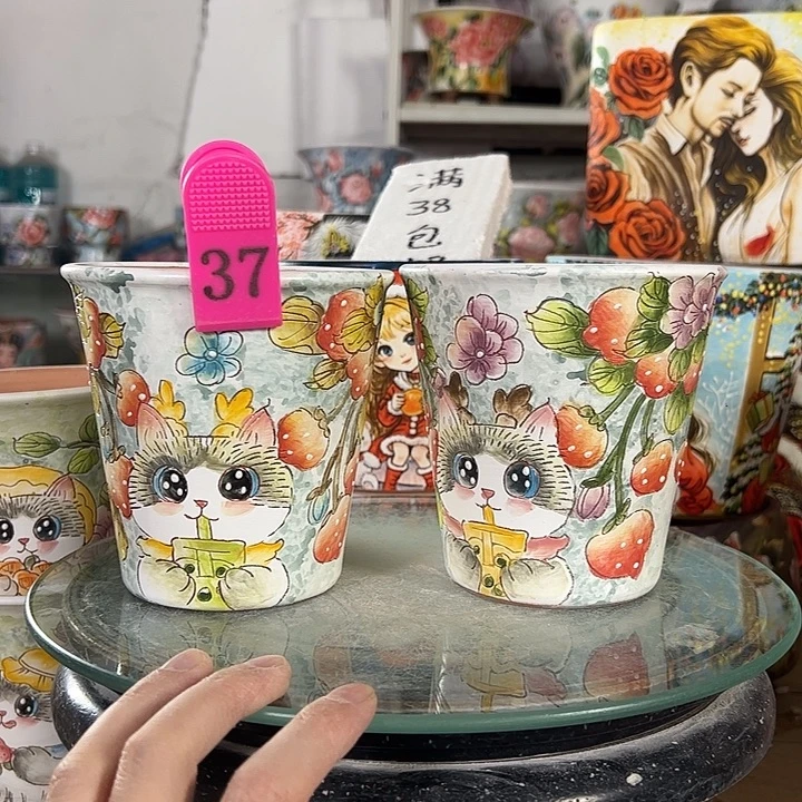 景德镇手绘花盆性价比超高的直播间