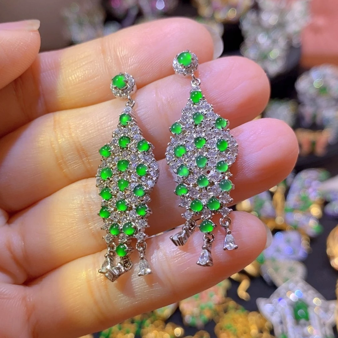 吊坠(不含链)银S925镶嵌翡翠