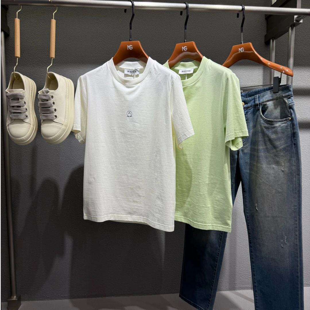 DIKALO FERRE/迪卡里奥 费雷D52DT116男士双股长绒棉胸前小标半袖