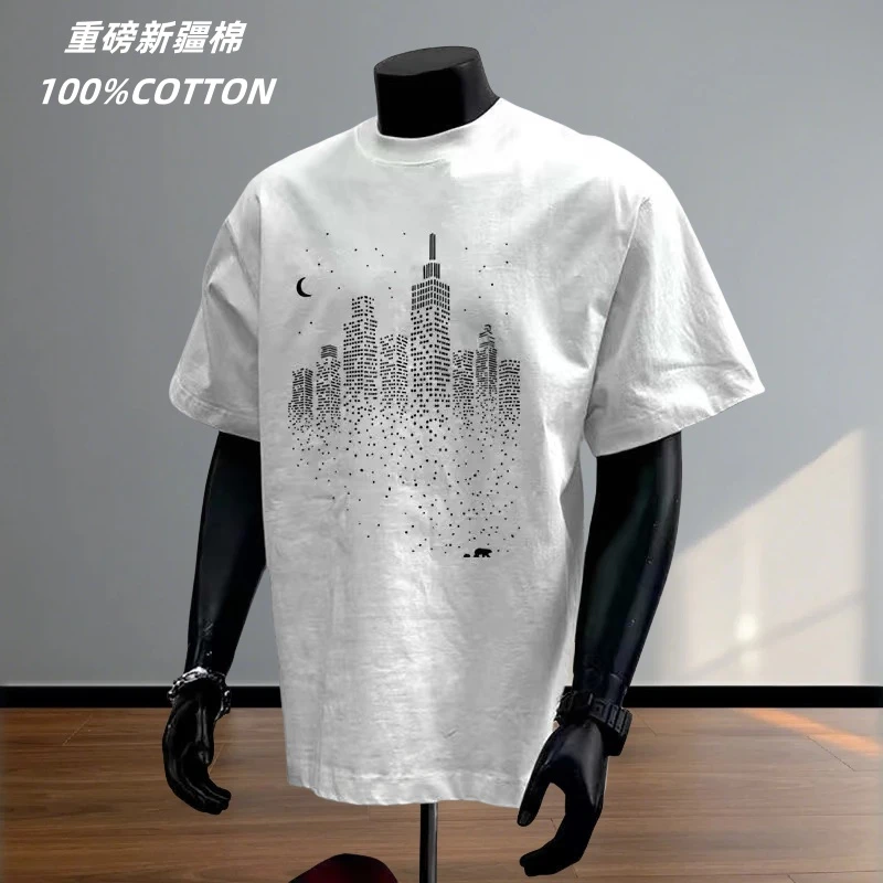 【LazyBody】男士t恤短袖2025夏季新短袖男款高克重纯棉休闲短袖t恤