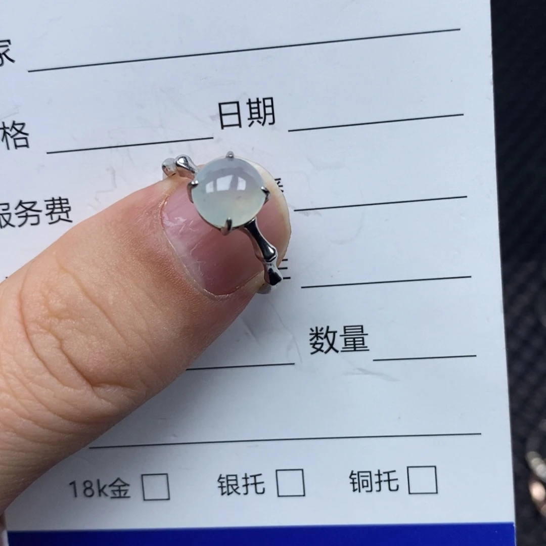 翡翠银S925镶嵌戒指